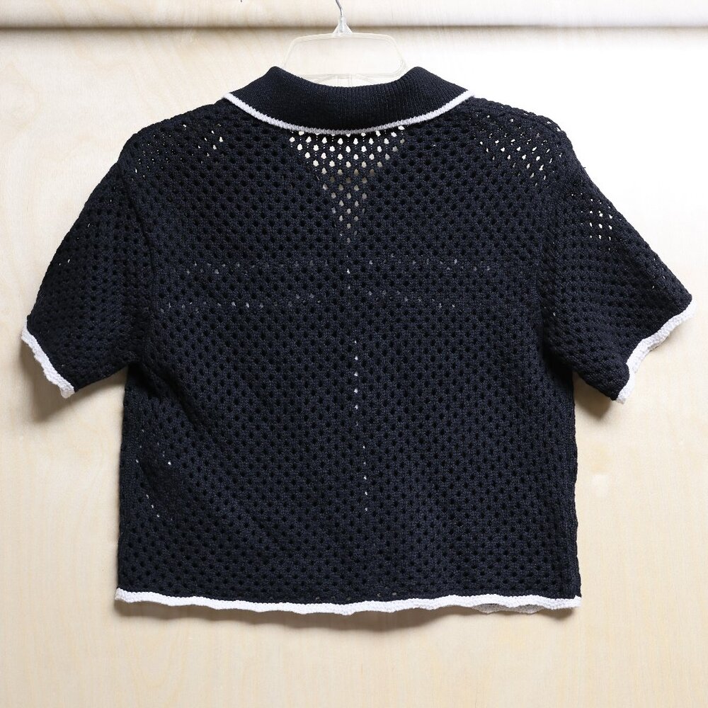 Abercrombie & Fitch Short Sleeve Button Front Crochet Style Cardigan NWOT Sz XS - Picture 7 of 9